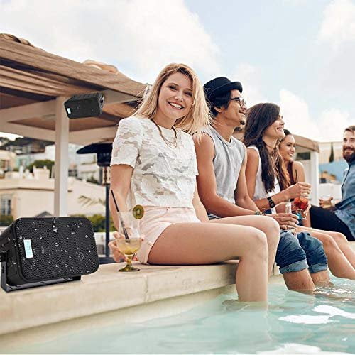 Pyle Home Dual Waterproof Outdoor Speaker System - 5.25 Inch Pair of Weatherproof Wall/Ceiling Mounted Speakers w/Heavy Duty Grill, Universal Mount - for Use in The Pool, Patio, Indoor PDWR40B Black