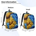 thumbnail image 3 of Naloa Whimsical Sunflowers Night Sky Canvas Backpack for Men Women Rucksack Casual Travel Daypack College Tote Satchel Bookbag for Teens-Small, 3 of 7