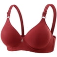 thumbnail image 2 of Stichou Bras for Women Deep V Wireless No Underwire Push Up Bra Seamless Full Coverage Comfortable Bralettes Everyday Bras Wine L, 2 of 4