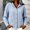 Sky Blue, variant on Women's Striped Button Front Hoodie Sweatshirts, Crepe Fabric Long Sleeve Pullover Tops for Women, Hooded Going Out Clothes with 2 Chest Pockets, Casual Striped Button Up Hoodie Sweatshirt Black L