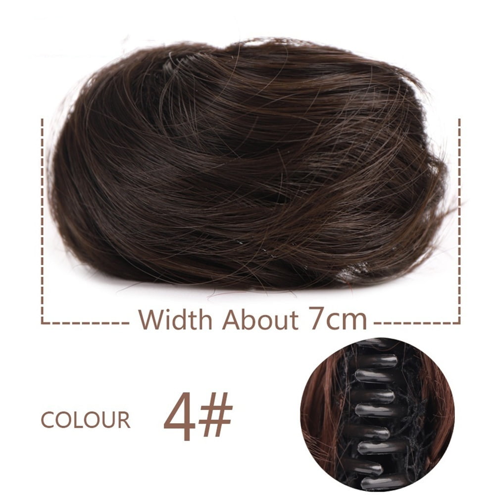 Space Buns Hair Pieces Synthetic Claw Clip in Mini Hair Scrunchies Extension