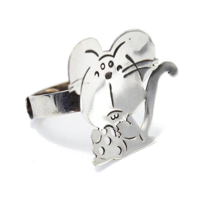 Anillo En Forma De Ratoncito Hecho De Plata .925 Genérico anilloratoncito