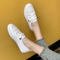 thumbnail image 5 of Zapatos blancos de mujer de talla grande de primavera y otoño, personalizados, de moda, sencillos, para viajes de ocio, zapatos de tabla japoneses para mujer, 5 of 5