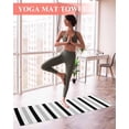 thumbnail image 2 of Black Grey Stripes Yoga Towel for Hot Yoga Non Slip, White Striped Vertical Modern Geometric Yoga Mat Towel Absorbent Yoga Sweat Towels Microfiber Hot Yoga Blanket for Bikram Pilates 26"x70", 2 of 7