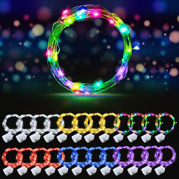 Cadena de luces LED AIKEI de 7 pies y 20 pulgadas, funciona con pilas y es resistente al agua