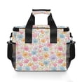 thumbnail image 7 of FORMRS Insulated Cooler Bag 24 Cans Capacity Soft Leakproof Lunch Box with Side Pockets, Cute Pastel Flowers Pattern, 7 of 7