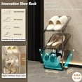 thumbnail image 4 of ERDS-Sloping Narrow Shoe Rack 5 Tiers - Free Standing Vertical Shoes Racks for Small Spaces and Corner, Shoe Storage Organizer for Entryway, Tall Slim Shoe Shelf Cabinet for Shoes and Boots, 4 of 4