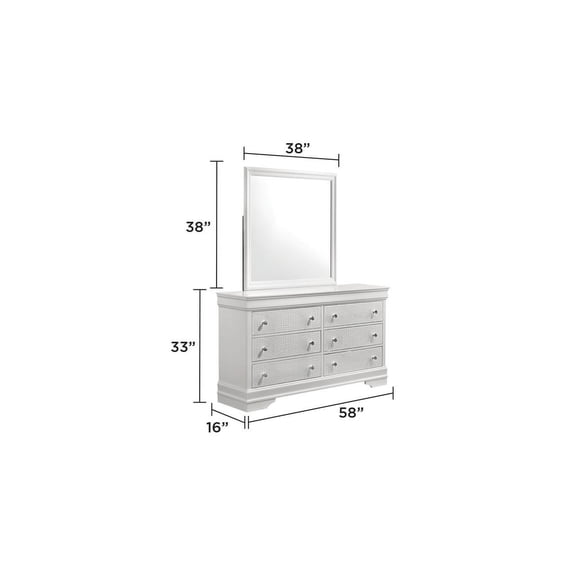 Blaze Modern Style Queen 4PC bedroom set made with Wood & LED Headboard in White