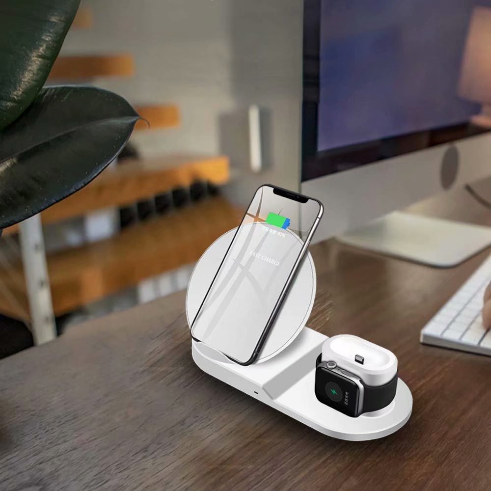 Wireless Charger 3 in 1 Wireless Charging Dock Compatible with Apple Watch and Airpods Charging Station Qi Fast Wireless Charging Stand Compatible iPhone X XS XR Xs Max 8 8 Plus - image 4 of 9