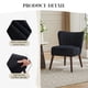 thumbnail image 5 of Silla de salón moderna sin brazos, tapizada en terciopelo negro, estilo mid-century, patas ajustables de madera, resistente hasta 136 kg, perfecta para dormitorio, cocina y oficina. Color: Negro., 5 of 7