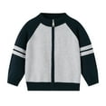 thumbnail image 3 of THDHVS Boys Sweater,Boys Sweatshirts,Girls Knit Soft Jacket with Full Zipper and Stand Collar for Uniform and Casual Wear Gray 4-5 Years, 3 of 8