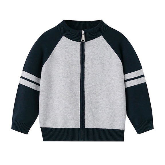 ZACPNCV Kids Baseball Jacket Long Sleeve Jackets for Boys and Girls Quick Dry Zipper Coat Gray 4-5 Years