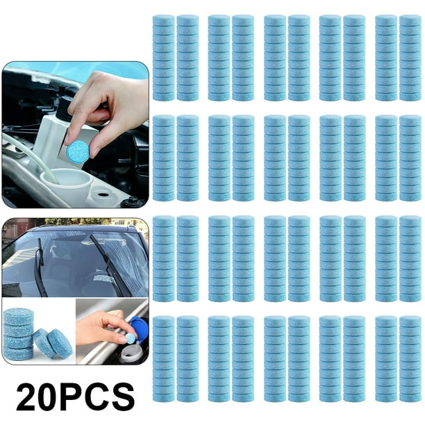 20/40/60 Piezas Hoja Efervescente Limpiaparabrisas Mini para Mantenimiento Lavado Automóviles (20 Piezas)