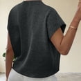 thumbnail image 6 of XUNKUSGA Going Out Tops for Women Fashion 3D Floral Short Sleeve Sweaters for Women Summer Lightweight Comfortable Casual Loose Crewneck Knit Tops,Gray,XL, 6 of 7