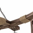 thumbnail image 5 of 6-Light Retro Wooden Chandelier Island Light Rustic Pendant Ceiling Lamp Fixture, 5 of 7