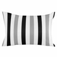 thumbnail image 2 of Black Gray Striped Throw Pillow Cover, Pillowcase Protectors with Zipper, Breathable Decorative Lumbar Pillow Case Cover, Farmhouse Stripe Art Pillow Shams for Couch Sofa 16x24Inch, 2 of 8