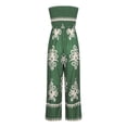 thumbnail image 5 of LEBONYARD Womens Pants Plus Size Clearance,Summer Border Women Clothing New foreign Trade Fashion Printed Tube Top Suspender Jumpsuit Wide Leg Pants Green L, 5 of 5