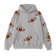 thumbnail image 4 of CPNG Girls Hoodie Long Sleeve Hooded Sweatshirt with Football Print Fashionable Loose Casual Cozy Pullover Hoodie Tops, 4 of 6