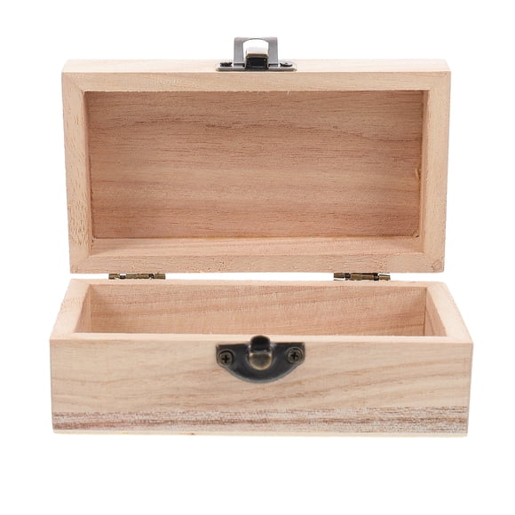 5pcs Rectangle Wood Box Unfinished Wooden Jewelry Storage Case DIY Craft