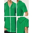 thumbnail image 6 of INSPIRE CHIC Men's Short Sleeve Hoodies Solid Color Zip Up Jackets with Hood 2XL Bright Green, 6 of 7