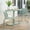 Green, variant on Iron bistro set with horizontal seat slats / Creates a comfortable outdoor seating area