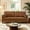 Brown, variant on VEPXXP 74.5" Mid-Century Modern Faux Leather Sofa, Comfy 3 Seater Tufted Couch with 2 Bolster Pillows, Breathable PU Leather Living Room Sofa for Apartment Office, Brown
