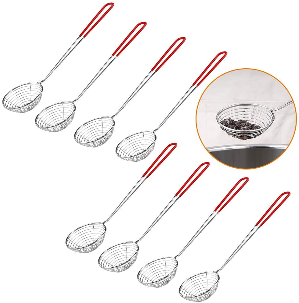 Hemoton 3pcs Stainless Steel Skimmer Slotted Spoon Spider Strainer Ladle with Heat Resistant Handle for Hot Pot Soup Oil 