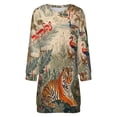 thumbnail image 5 of Tiger Jungle Birds Vibrant Scene Women Elegant Long Sleeve Warm Dress Autumn Winter Sweater Dress Casual Pullover Mini Dresses, 5 of 7