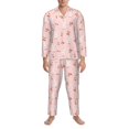 thumbnail image 3 of Fotbe Rabbit And Cherry Pijama de Hombre con Estampado de Manga Larga, Conjunto de 2 Piezas, Ropa de Dormir Suave y Cómoda con Bolsillos-X-Large, 3 of 7