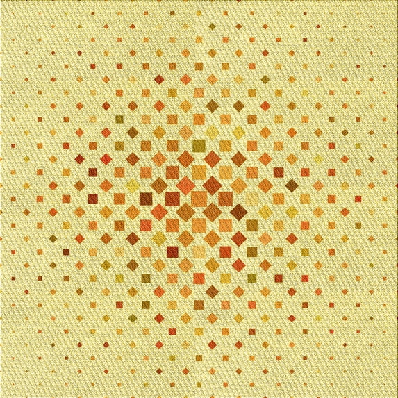 Ahgly Company Machine Washable Indoor Square Transitional Yellow Area Rugs, 7' Square