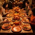 thumbnail image 4 of Thanksgiving Disposable Paper Plates Vintage Style Plaid Print 24Pcs Holiday Tableware for Home Party Picnic Camping, 4 of 5