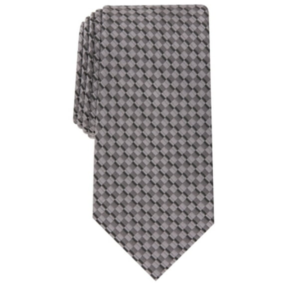 Perry Ellis Mens Wimer Check Tie Black ONE SIZE Necktie