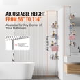 thumbnail image 5 of KFFKFF Tension Rod Shower Caddy, Adjustable from 56" to 114", Versatile Shower Tension Rod with Durable Load-Supporting Tray, Resistant to Rust, Simple Installation, Suitable for Bathrooms, 5 of 9