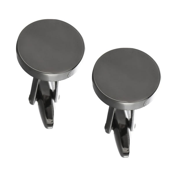 Gemelos para Hombre Gemelos Redondos Gemelos de Metal a La Moda Botones de Camisa Gemelos para Fiesta de Graduación Día de San Valentín Regalos para P Negro