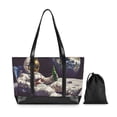 thumbnail image 7 of FORMRS Canvas Laptop Tote Bag for Women with 15.6" Computer Compartments Shoulder Handbag, Beige Astronaut, 7 of 7