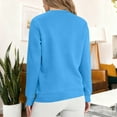 thumbnail image 3 of ZQGJB Winter Women's Crewneck Sweatshirt Sherpa Fleece Lined Thick Warm Long Sleeve Pullover Shirt Cozy Sweaters Long Sleeve Loungewear Tops Blue M, 3 of 5