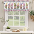 thumbnail image 3 of Spring Gnomes Valances for Windows, Decorative Rod Pocket Window Valance Curtains, Botanical Rose Flower Leaves Butterfly Short Curtain Drapes for Kitchen/Living Room, 2 Panels, 42" W x 18" L, 3 of 8