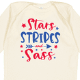 thumbnail image 4 of Inktastic 4th of July Stars Stripes and Sass Blue and Red Stars Girls Long Sleeve Baby Bodysuit, 4 of 5