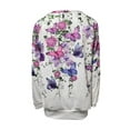 thumbnail image 3 of KOMOO Women Butterfly Print Hoodie Long Sleeve Tie Dye Sweatshirt Street Crew Neck Tops Blouse, 3 of 7