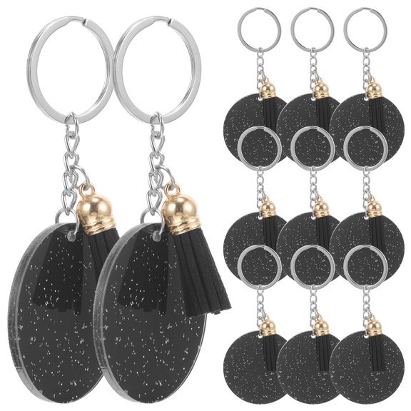 WASHWEPE 10Pcs Bulk Keychains Blank for Personalization Projects Craft Enthusiasts