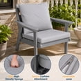 thumbnail image 4 of FOOWIN 7-Piece Patio Furniture Set, HDPE Outdoor Conversation Set with 5 Seating & Cushions, Perfect Patio Sofa Set for Garden, Porch, Backyard, Grey Frame with Grey Cushion, 4 of 8