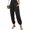Black, variant on Women's Pants Casual Plain Jogger Green S (4)
