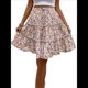 thumbnail image 1 of Falda de Mujer con Estampado Floral, Dobladillo con Volantes, Cintura Alta Elástica y Lazo Frontal. Lechoso XL, 1 of 10