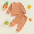 thumbnail image 7 of TOWED22 Toddler Baby Boy Halloween Clothes Pumpkin Duck Embroidery Long Sleeve Sweatshirt Jogger Pants Set 2Pcs Fall Outfit,Orange,12-18 M, 7 of 7