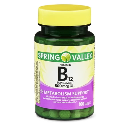 (2 Pack) Spring Valley Vitamin B12 Tablets, 500 mcg, 100