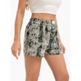 thumbnail image 3 of Women's Elastic Waisted Plaid Shorts Lounge Pajama Shorts, 3 of 4
