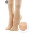 thumbnail image 4 of Luxtrada 10 Pairs Women Nylon Elastic Short Ankle Sheer Stockings Silk Short Socks (Beige), 4 of 5