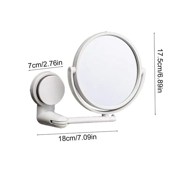Rkxzt Glass Makeup Mirror Suction Cup Wall Mounted Makeup Mirror Foldable No Drill Bathroom Dressing Table Mirror 3X Magnification 7.09 Inch Bathroom
