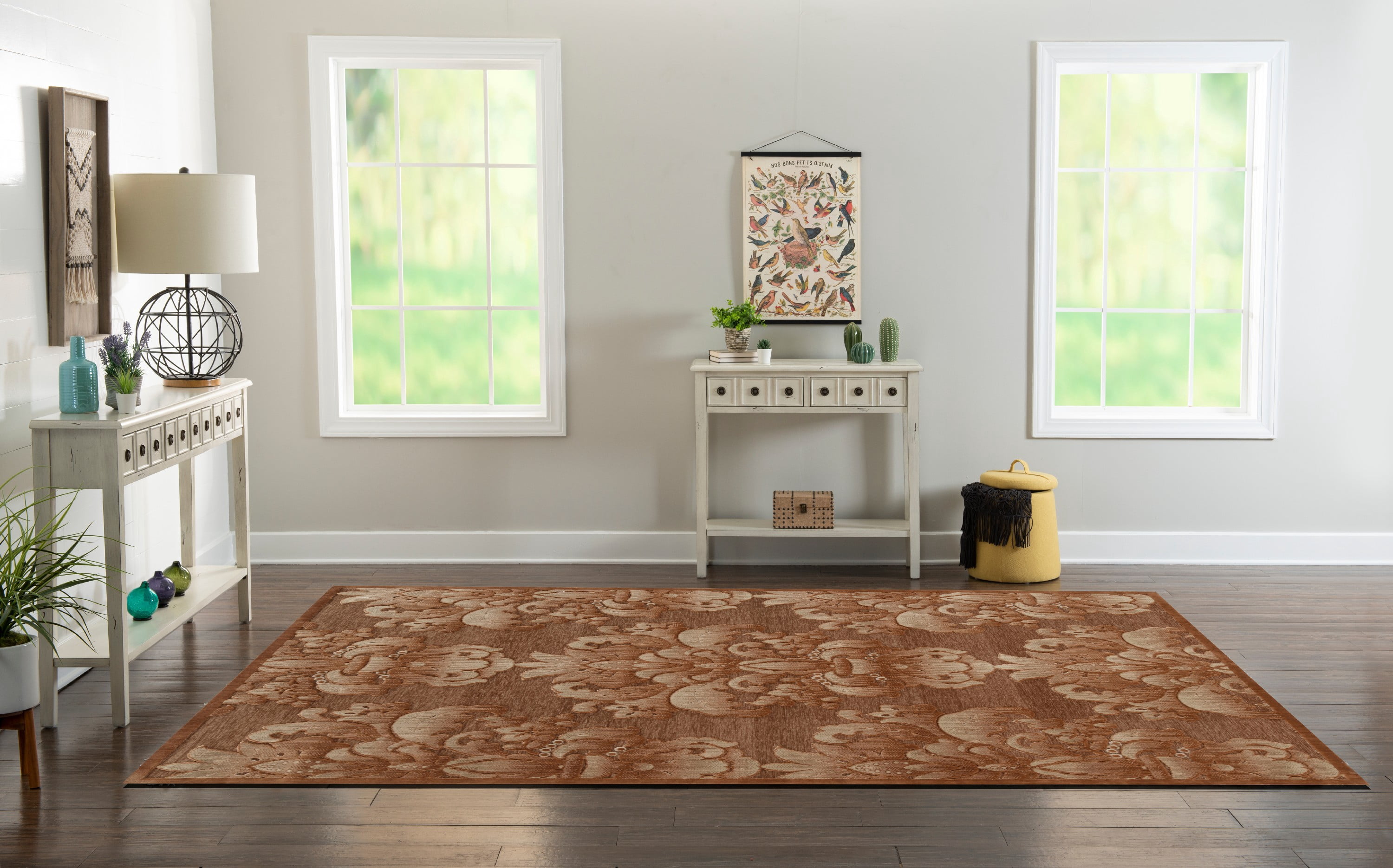 Linon Home Décor Hi Lo Area Rug Collection, Brown and Beige, 8' x 10.25'