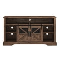 thumbnail image 3 of Glavbiku 60" Electric Fireplace Entertainment Center With Door Sensor,Brown, 3 of 13